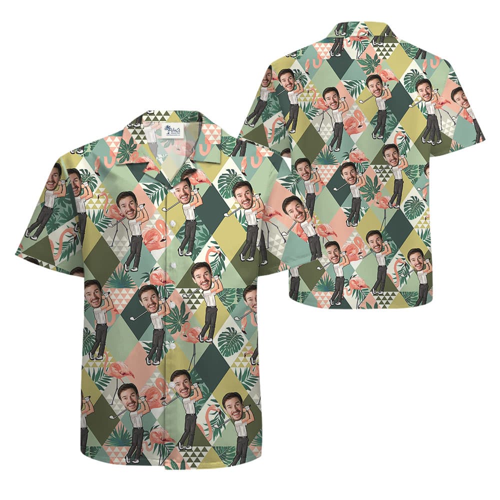 Tropical Golf Hawaiian Shirt With Multiple Faces1