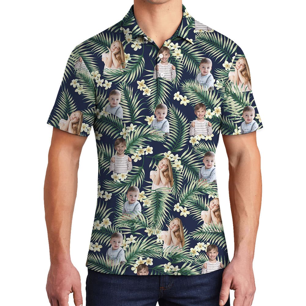Tropical Men's Polo Shirt With Custom Body4