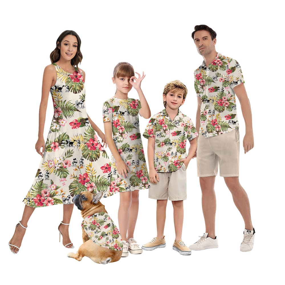 Tropical Mickey Steamboat Willie 1928 Matching Hawaiian Shirts1