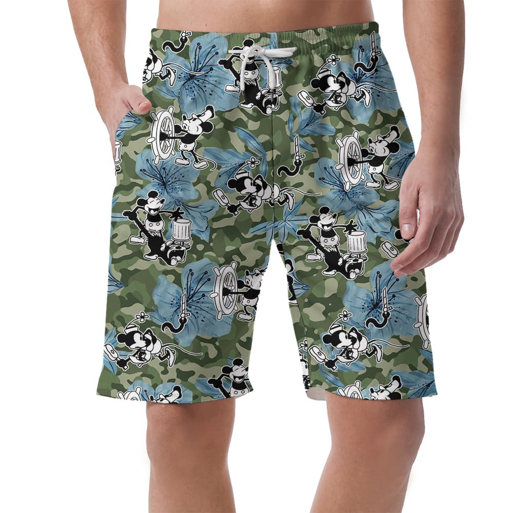Tropical Nostalgia Mickey's 1928 Steamboat Willie Men Shorts1