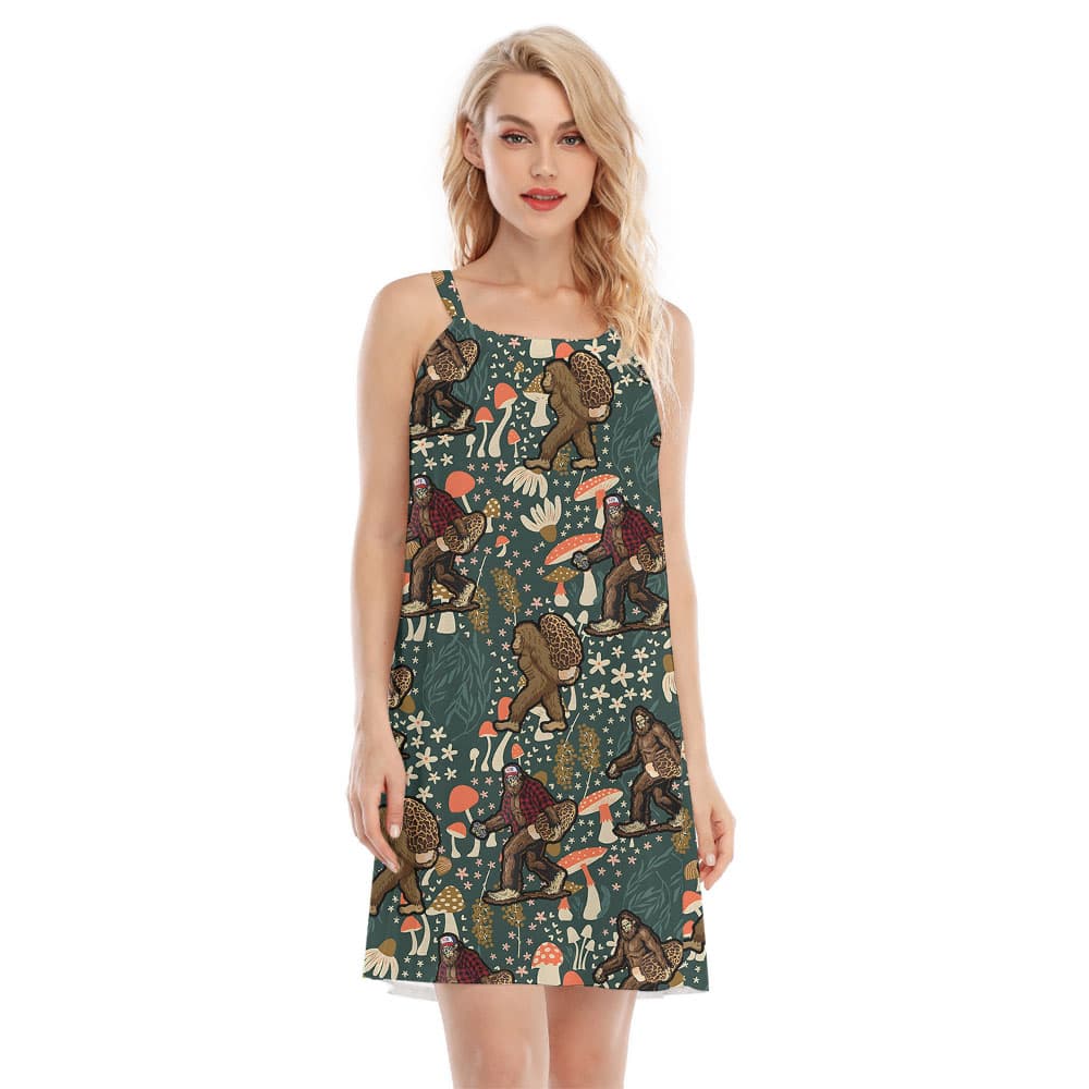 Tropical Sasquatch And Mushroom Cami Dress For Women1