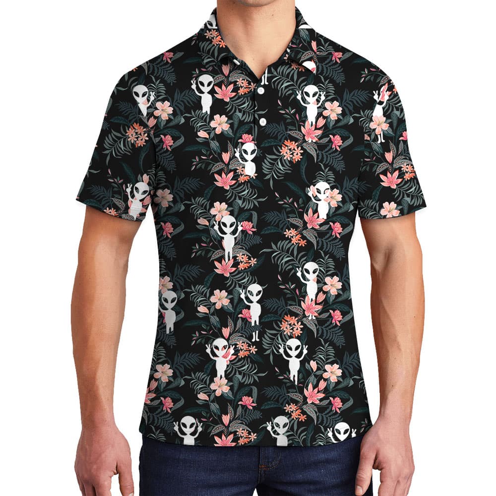 UFO Spaceman Men's Polo Shirts4