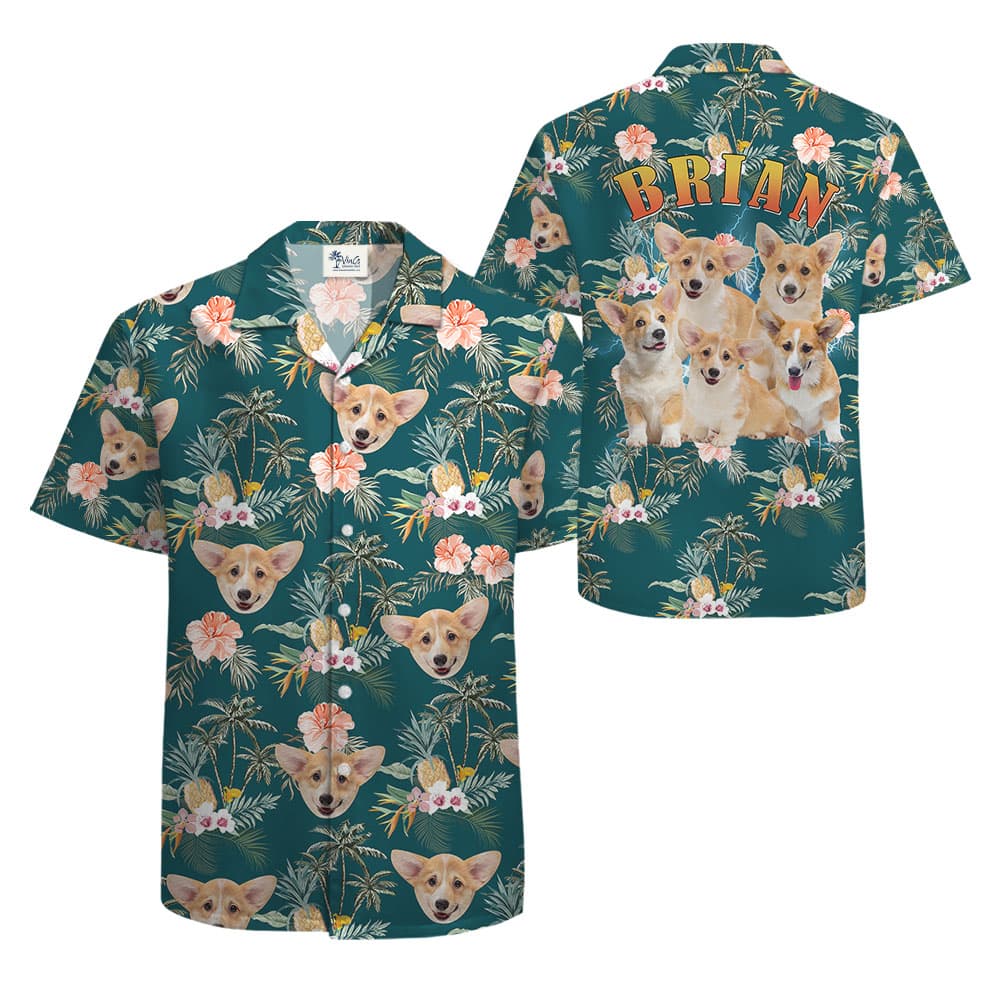 Vintage Palm Tree Hawaiian Shirt With Custom Face Two Sides1
