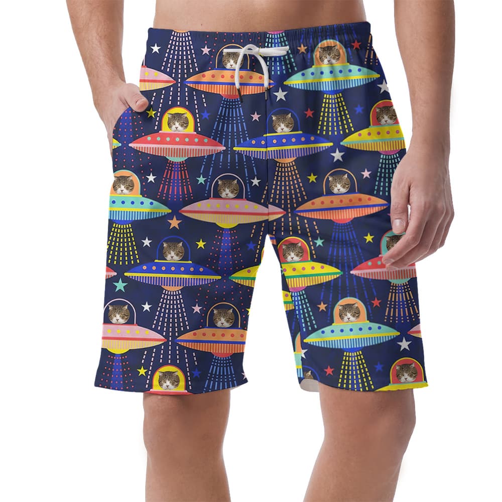 Alien Cat Custom Pet Hawaiian Short for Men1