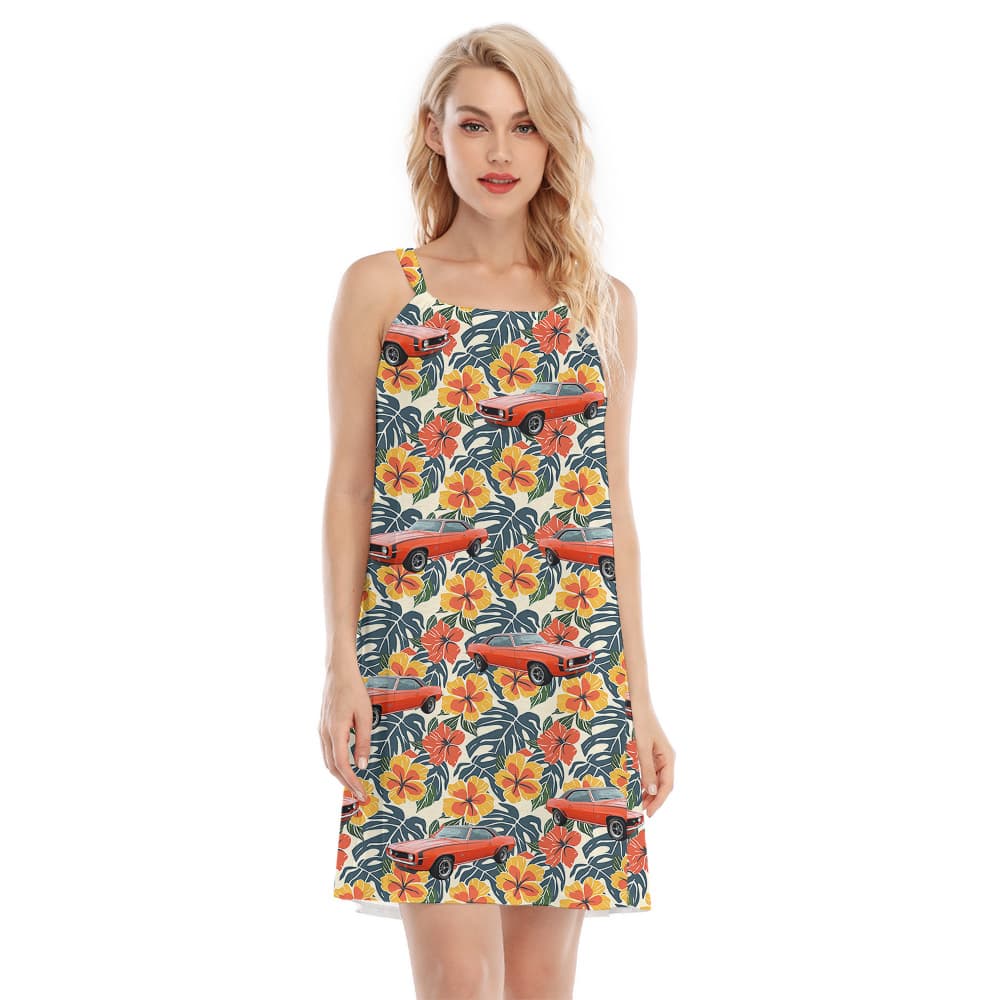 Aloha Hibiscus Custom Hawaiian Women Short with Car