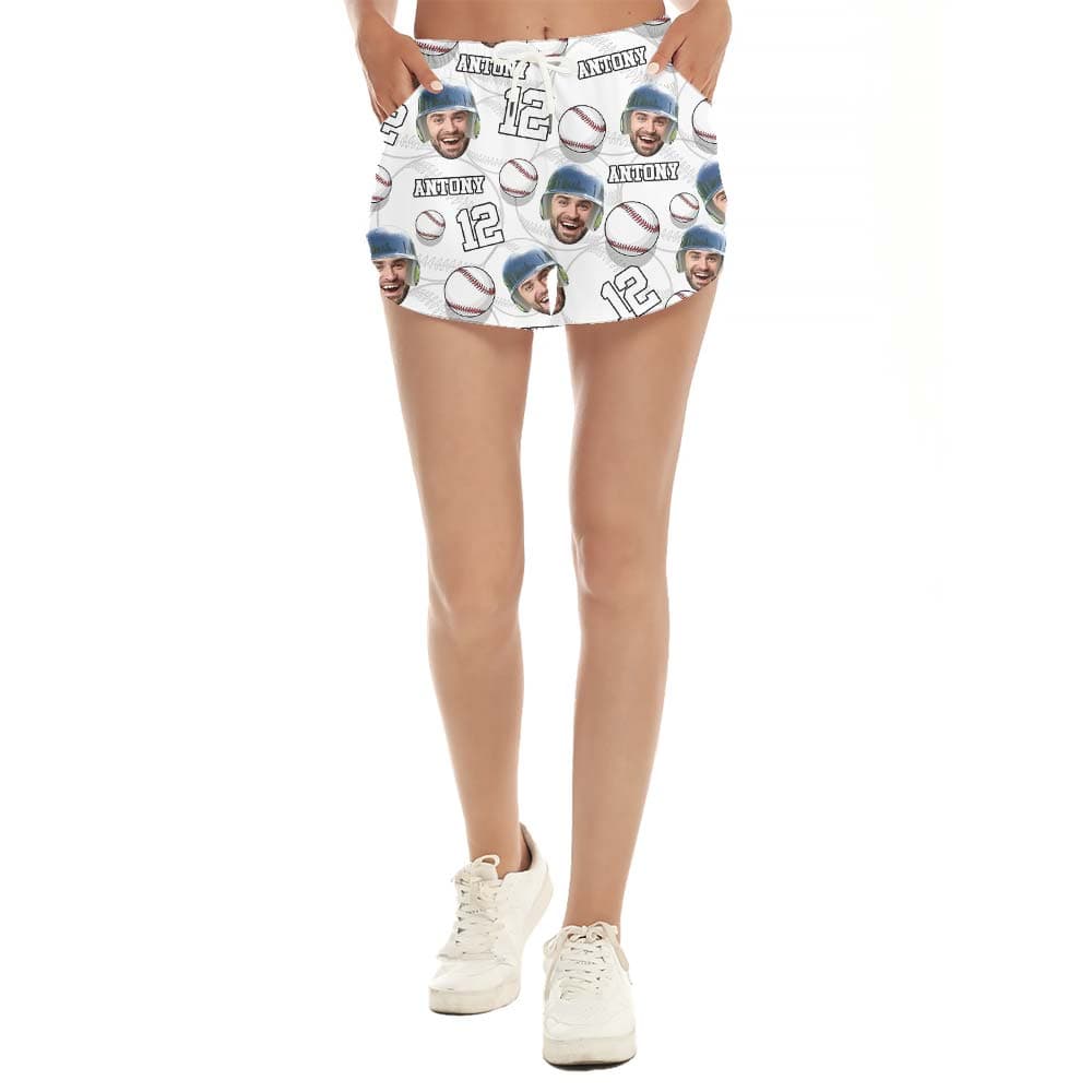 Custom Hawaiian Shorts Women Baseball Lover