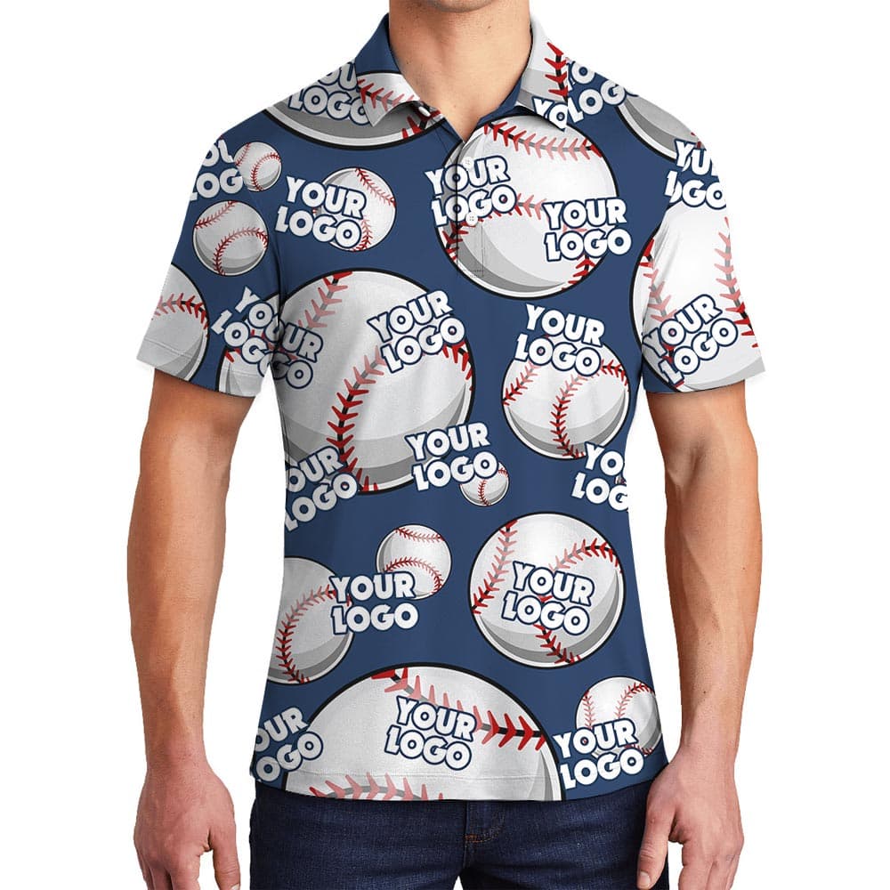 Personalized Own Logo Hawaiian Baseball Polo Men