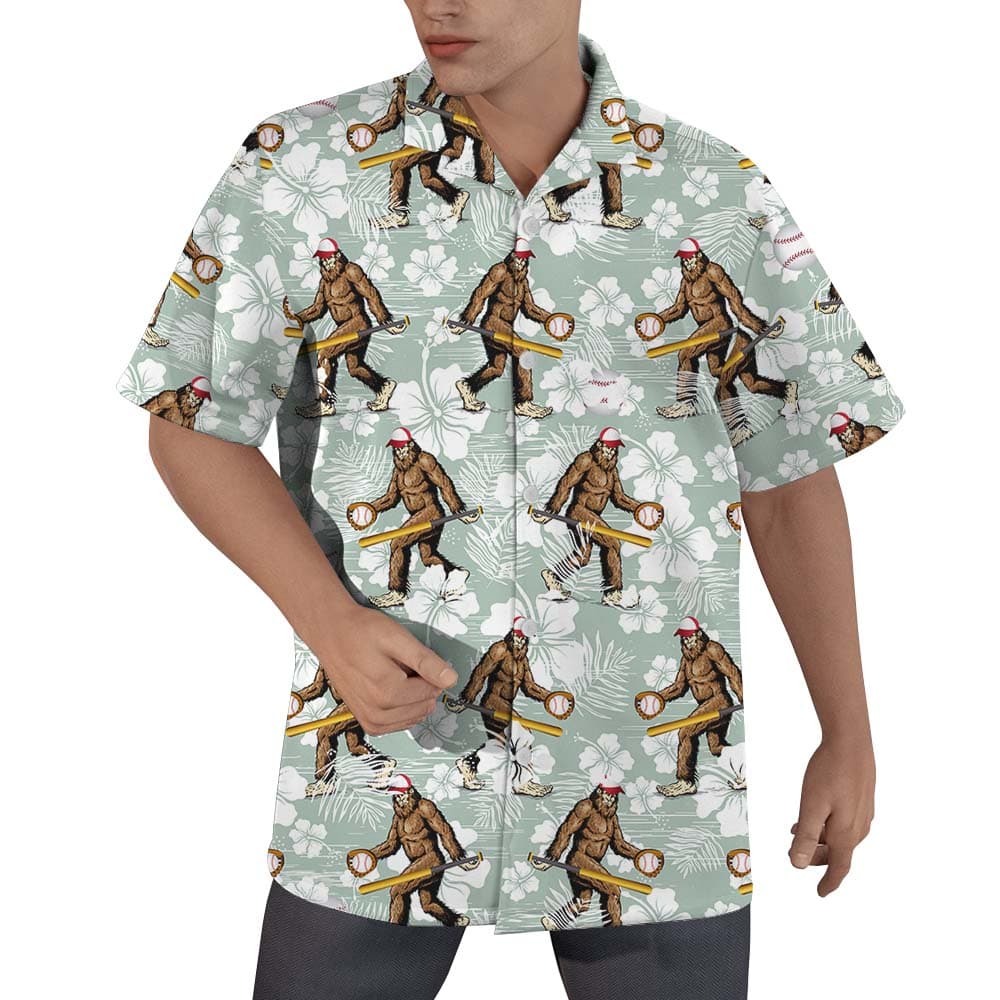 Baseball Golf Floral Hawaiian Shirt For Men1
