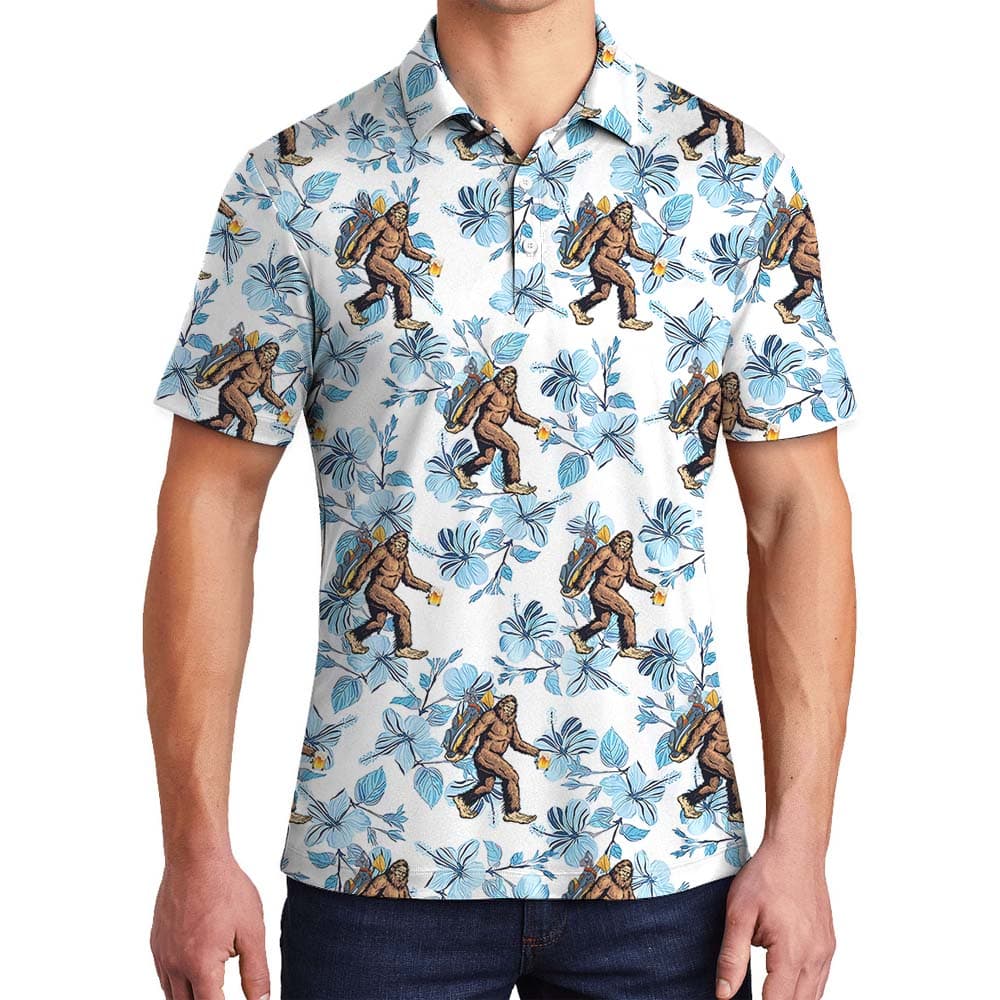 Bigfoot Golf And Beer Collared Polo Shirt For Men1