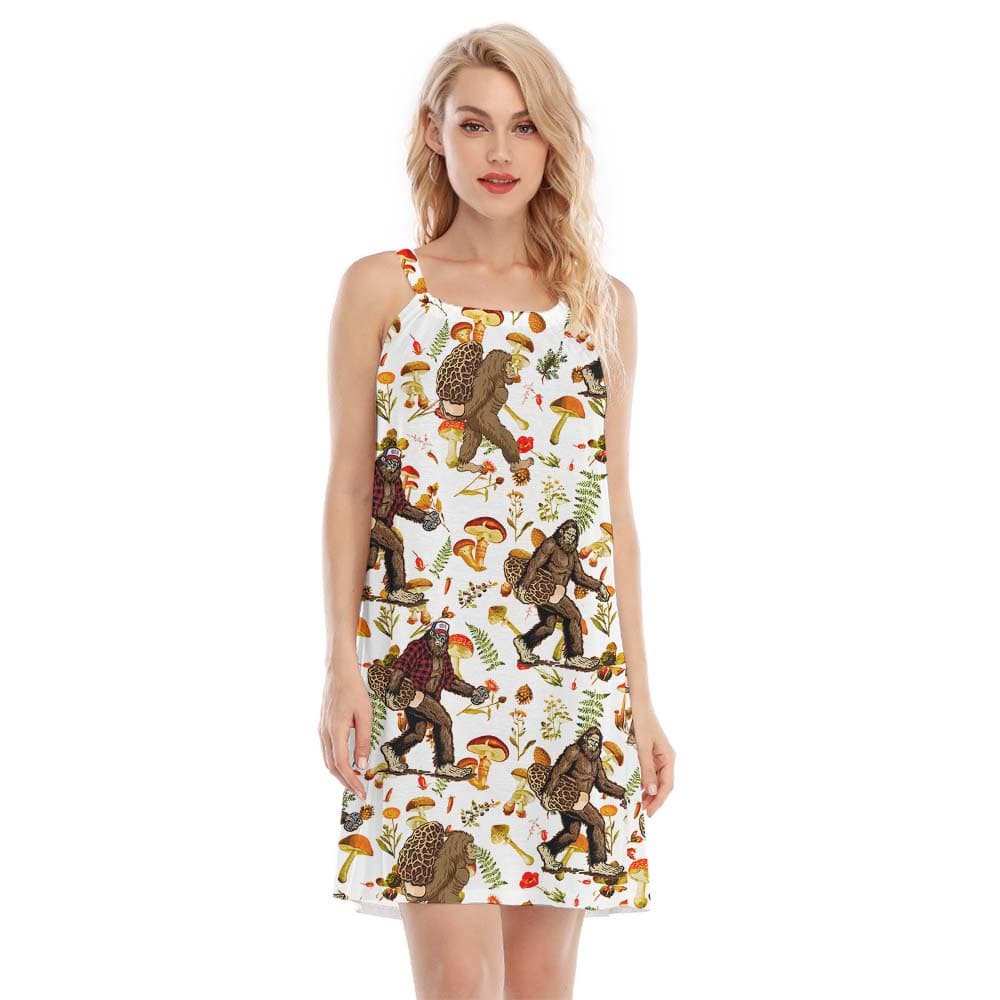Bigfoot and Mushroom Tropical Cami Women's Dress3