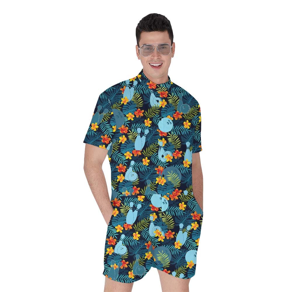 Bowling Club Tropical Men's Romper Onesie1