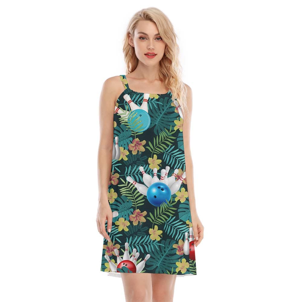 Bowling Tropical Women's Cami Dress3