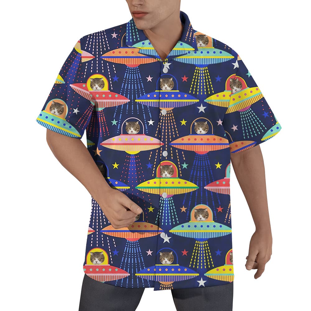 Cat Encounter Custom Pet Hawaiian Shirt for Men1