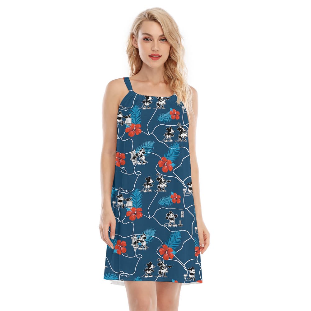 Classic Navy Floral Mickey 1928 Edition Cami Dress1