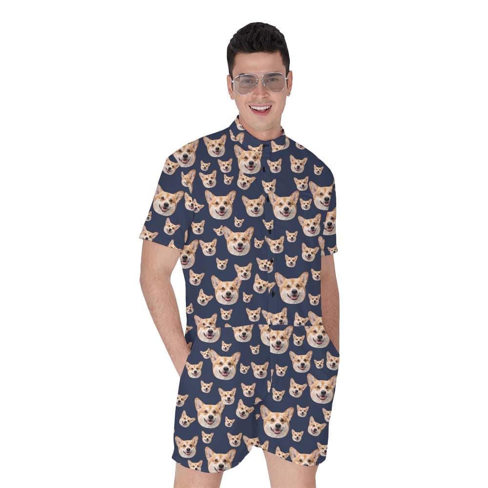 Cool Custom Men's Romper With Multiple Faces On Them1