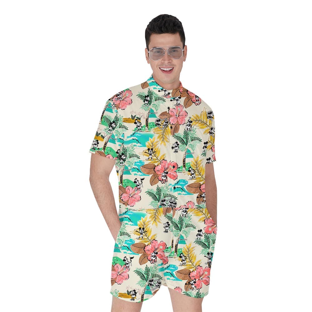 Cool Disney Mickey Floral Male Romper From Steamboat Willie
