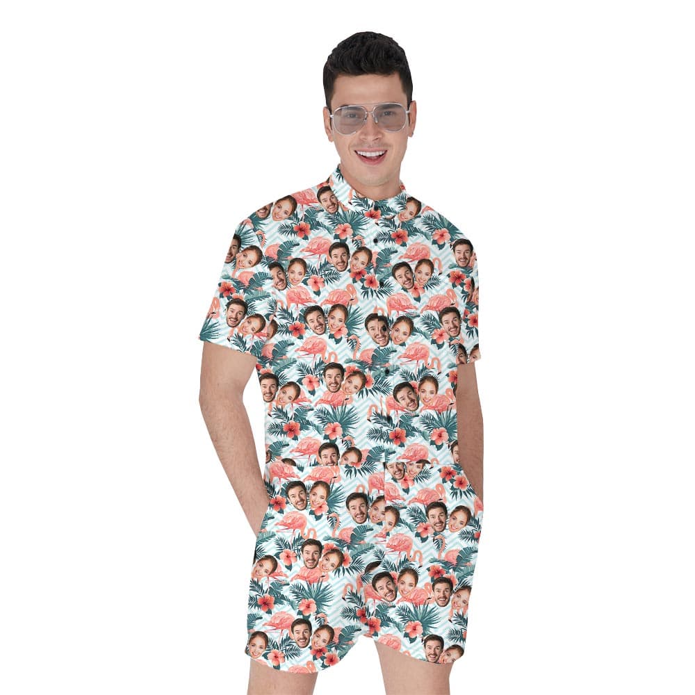 Personalized Hawaiian Romper Men For Couple
