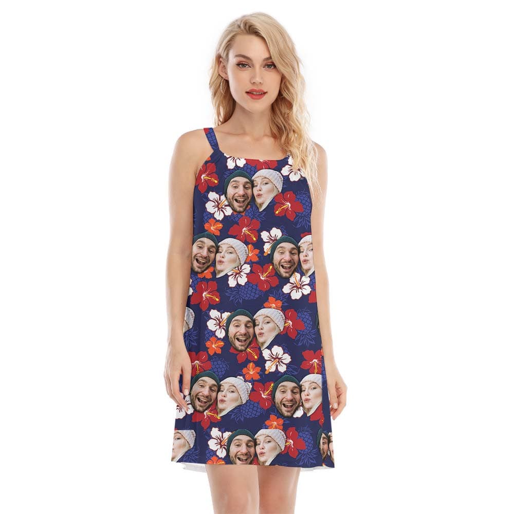 Custom Hawaiian Cami Dress For Couple