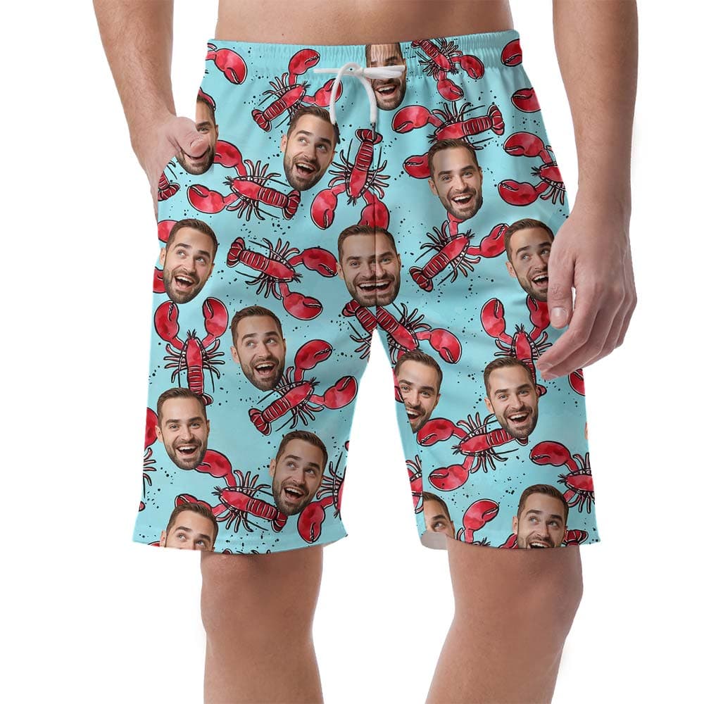 Matching Custom Face Crab Hawaiian Shorts Men