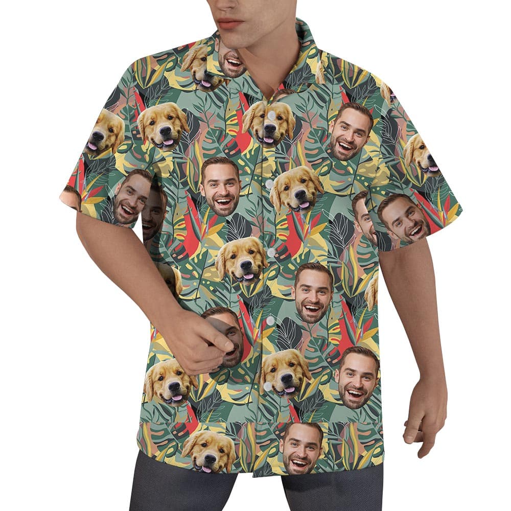 Custom Face Tropical Hawaiian Shirts Men