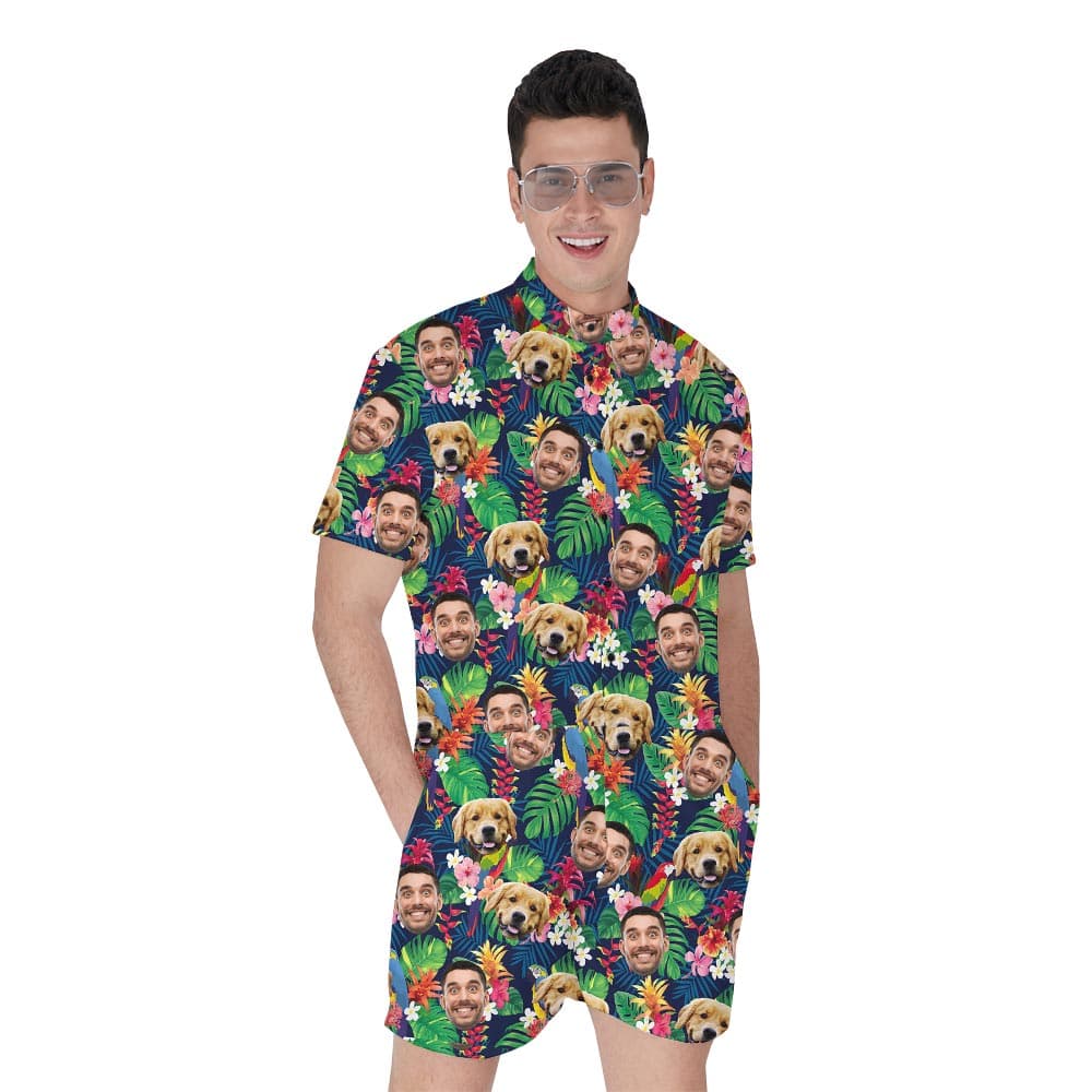Matching Custom Hawaiian Romper Men