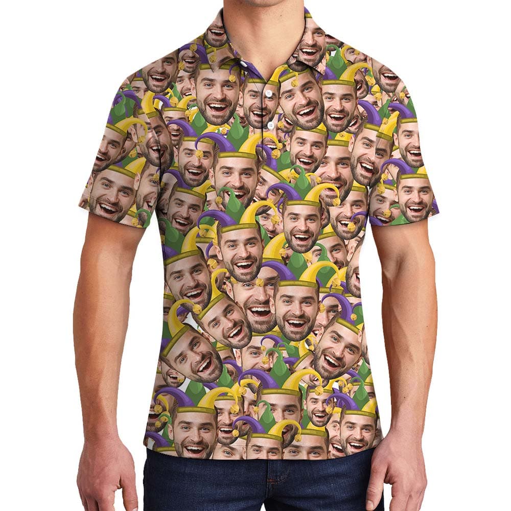 Custom Face Hawaiian Polo Men For Carnival Festival