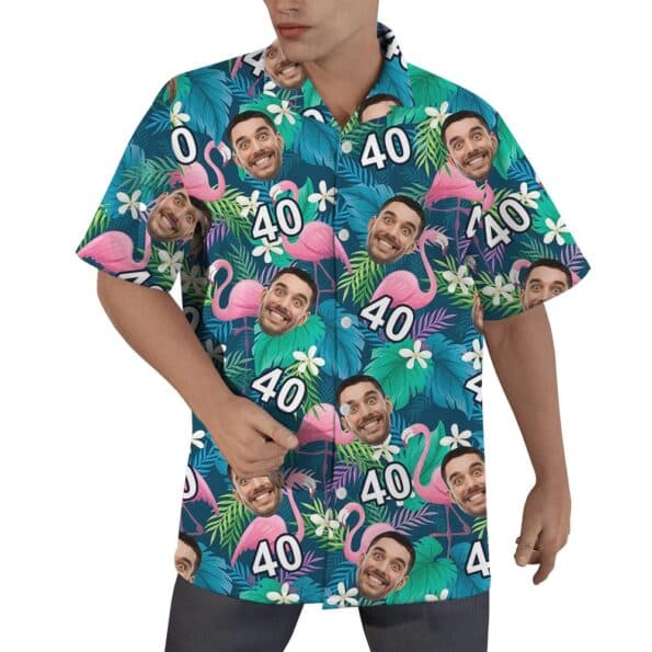 Custom Birthday Flamingo Hawaiian Shirt For Men