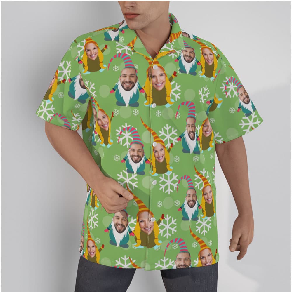 Custom-Couple-Face-Gnomes-Christmas-Green-Hawaiian-Shirt-3.jpg