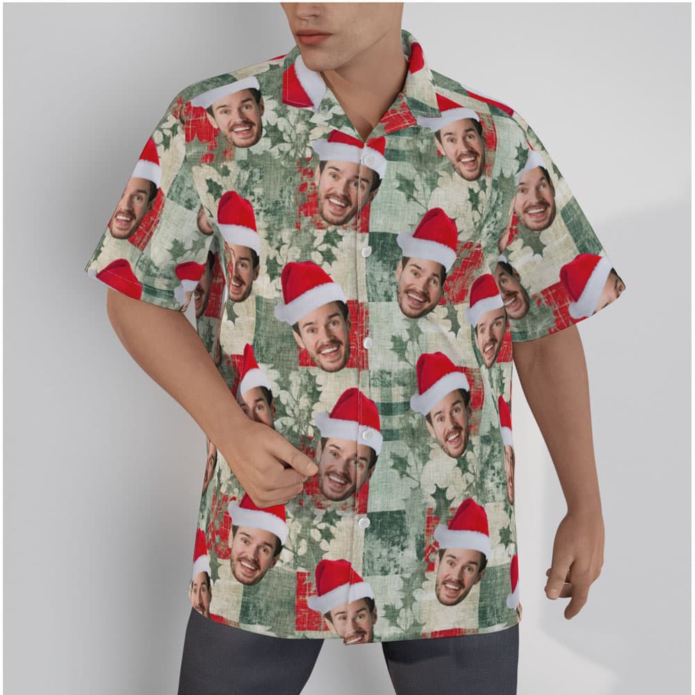 Custom-Face-Christmas-Vintage-Patterns-Hawaiian-Shirt-3.jpg