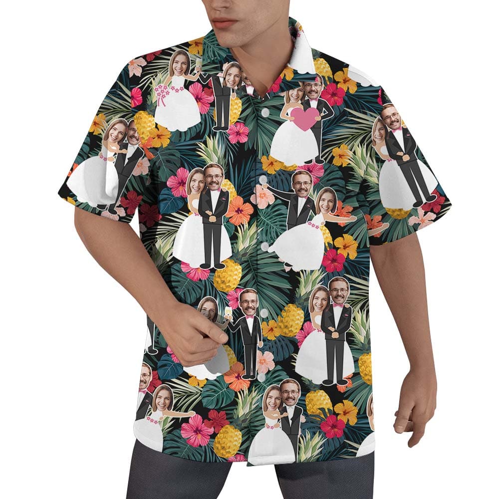 Custom Face Tropical Wedding Hawaiian Shirts1