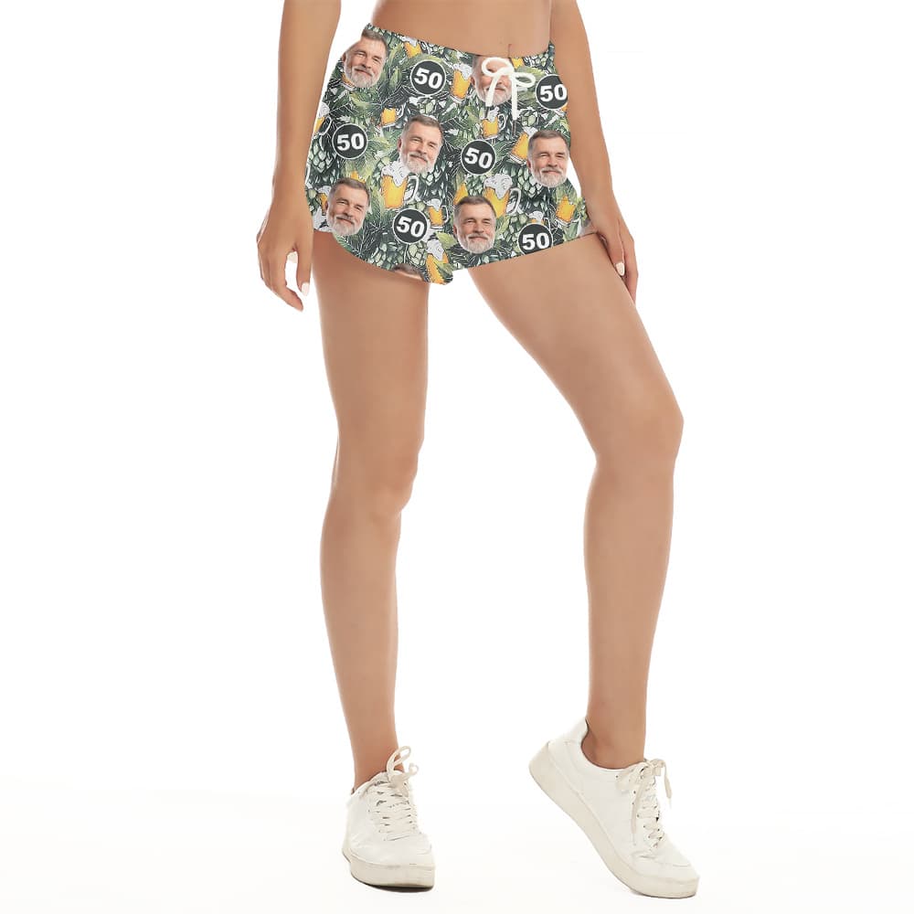 Custom Face and Age Birthday Hawaiian Women Short1