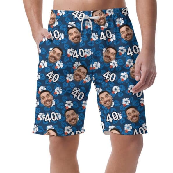 Custom Happy Birthday Beach Shorts For Men