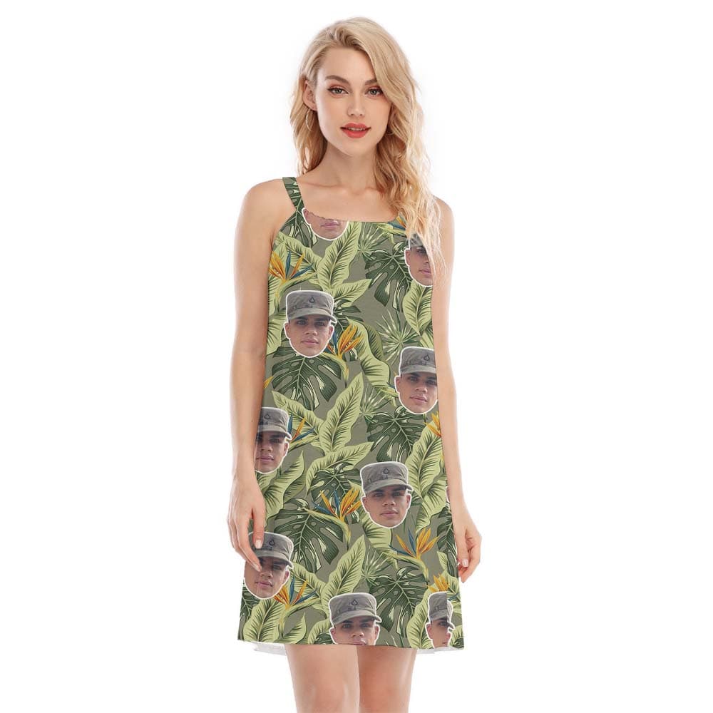 Custom Veteran Face Women's Cami Dress3