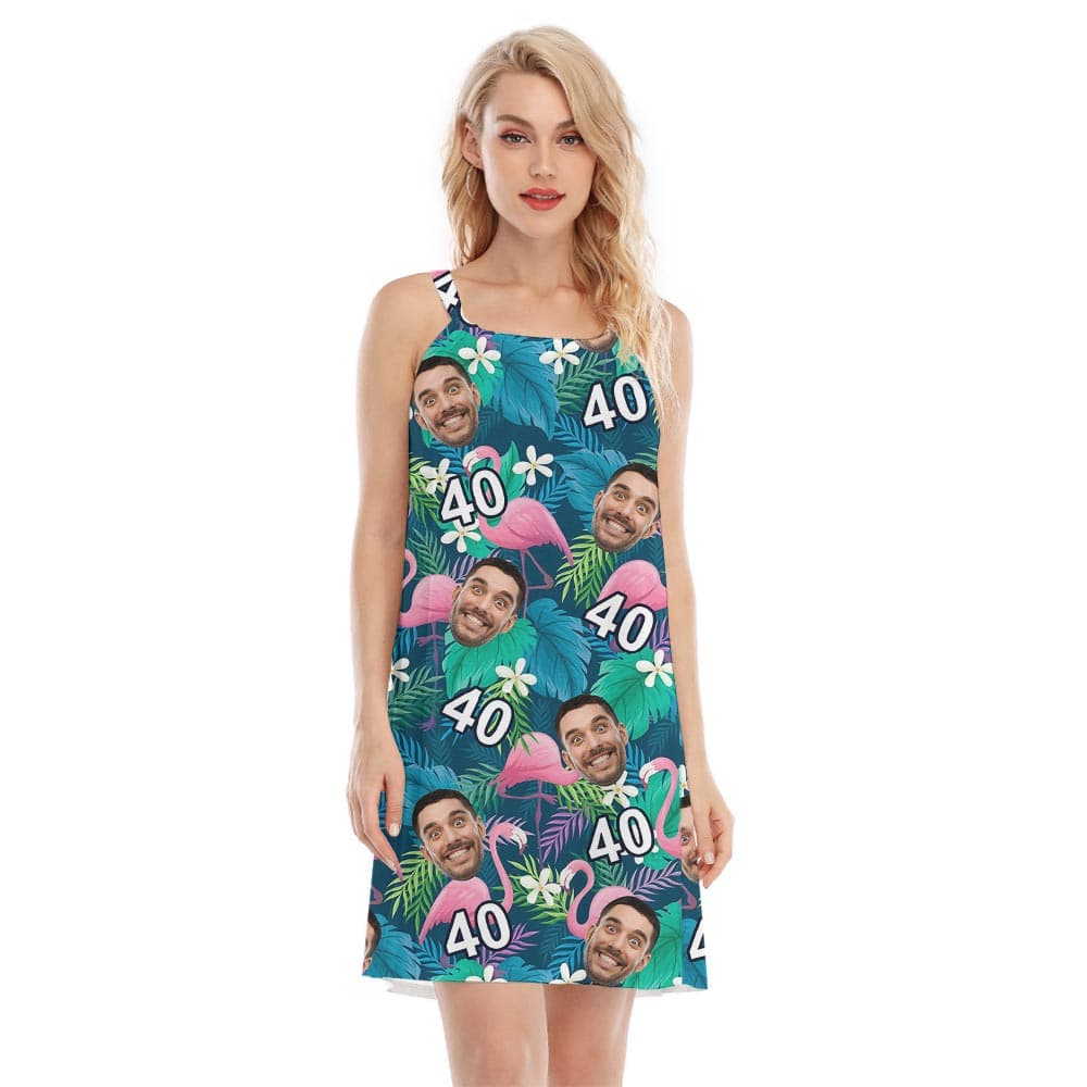 Custom Women's Summer Dress With Face And Birthday