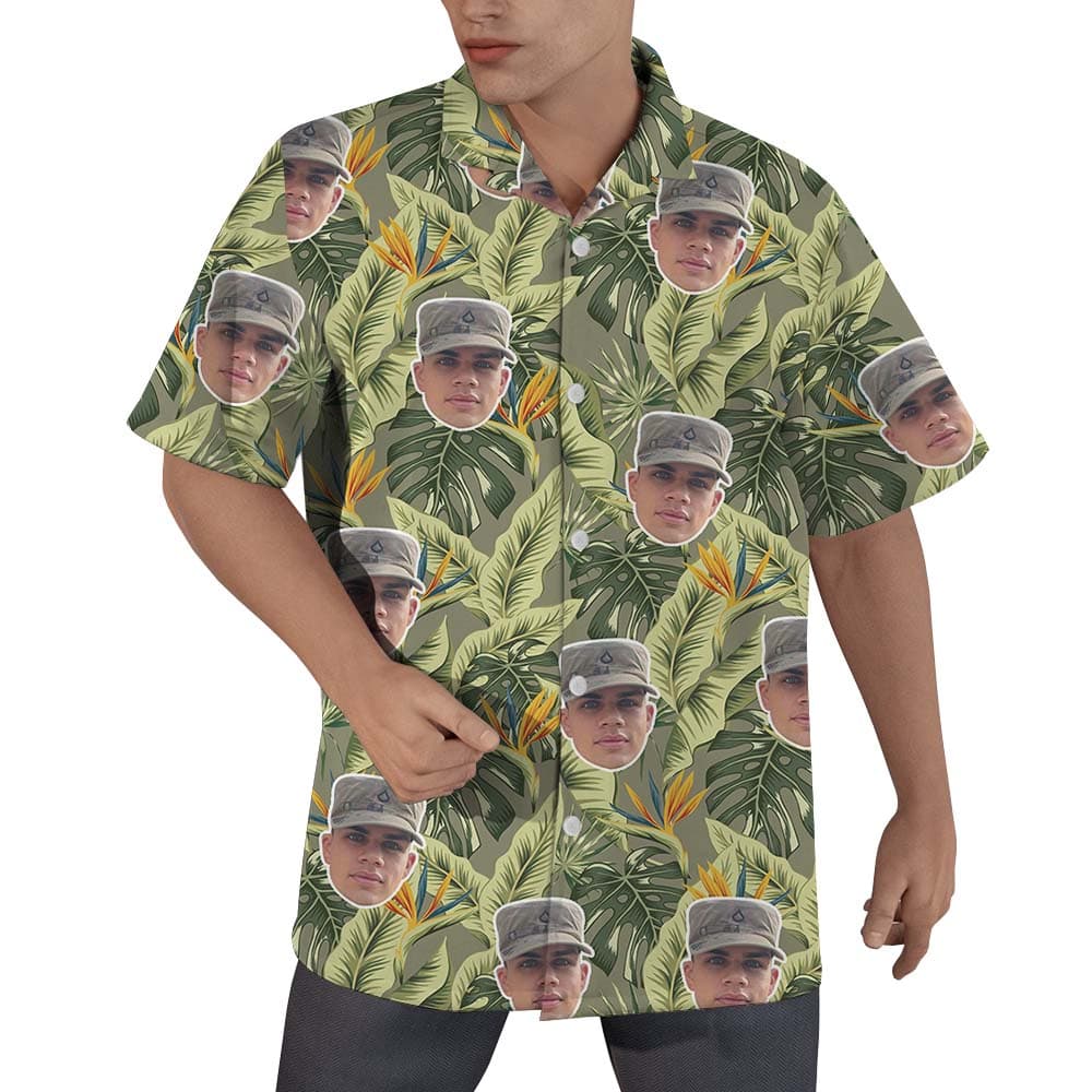 Customizable Military Face Hawaiian Shirt 1