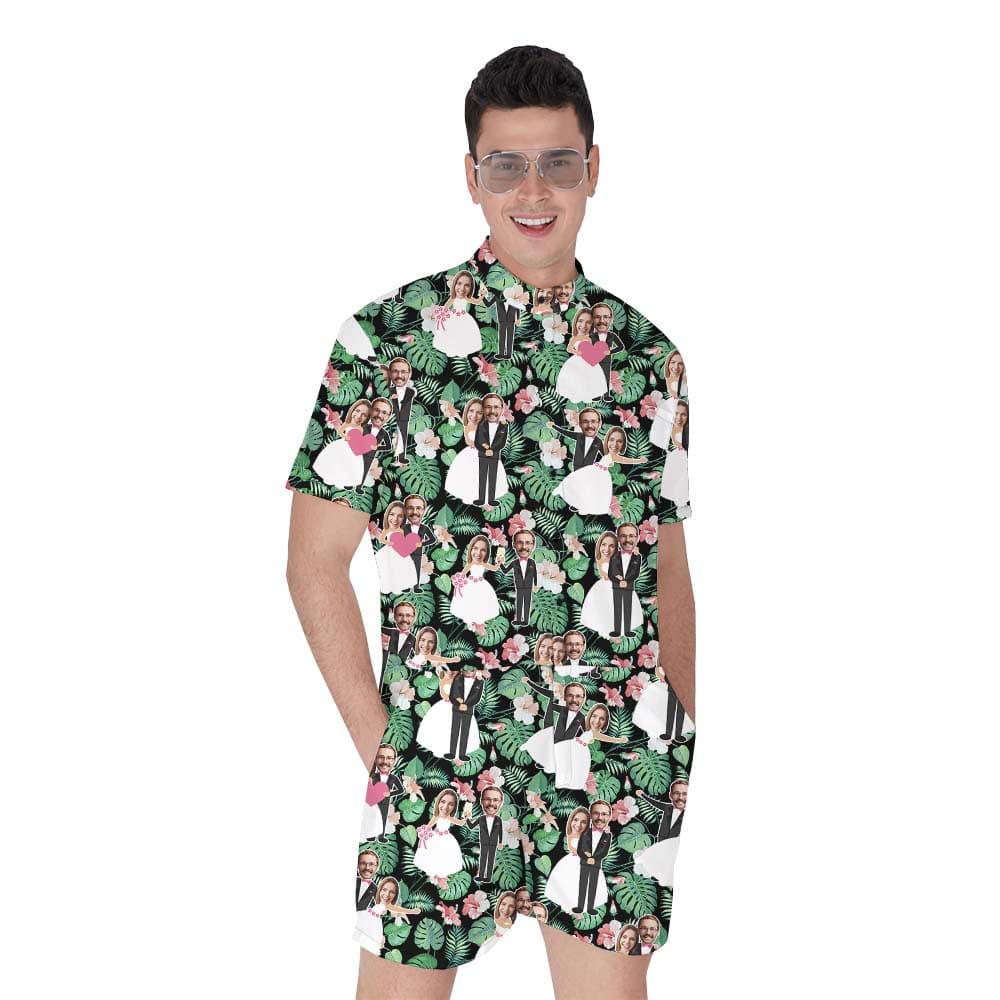 Customized Wedding Men's Tropical Romper1