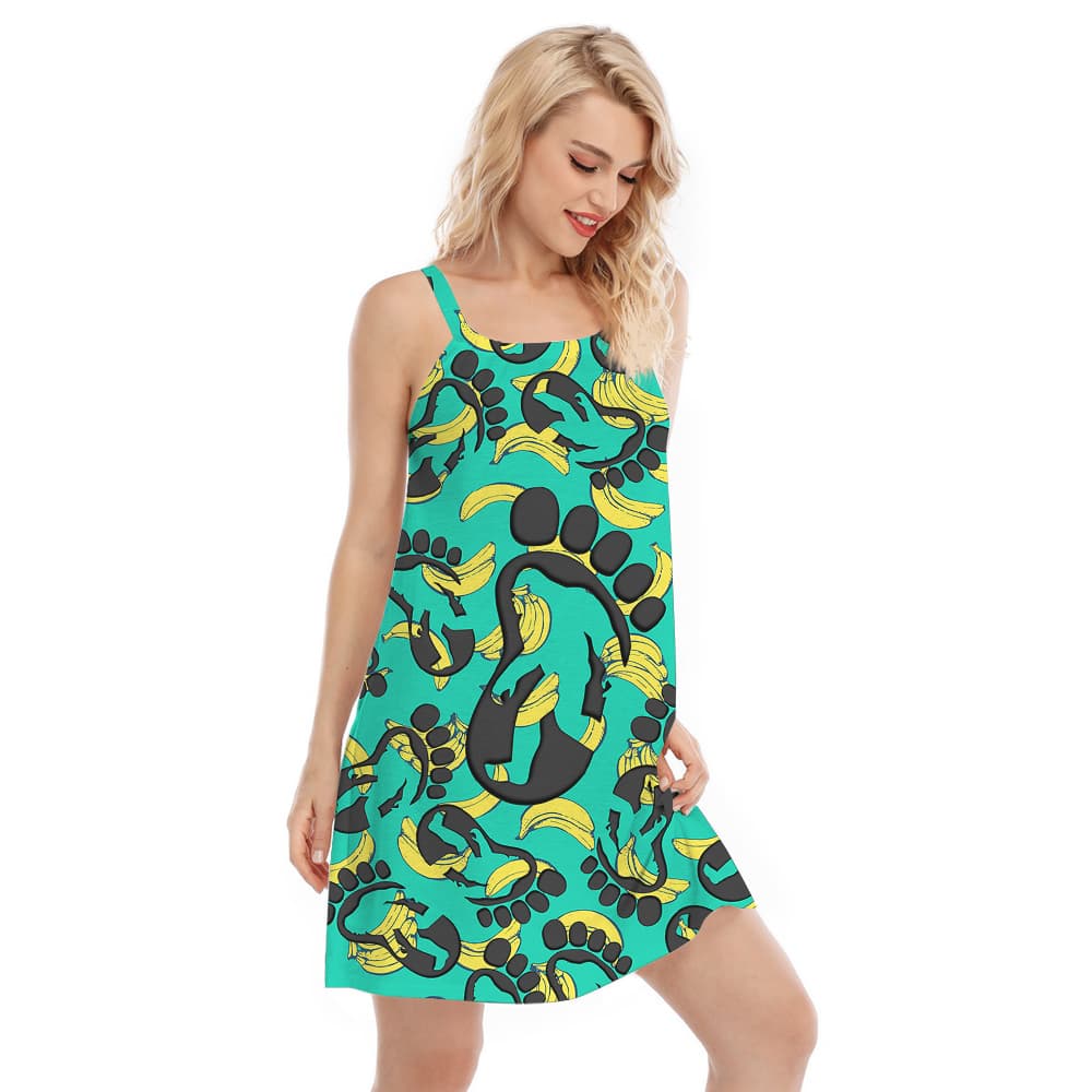 Cute Bigfoot Banana Aloha Cami Dress For Summer