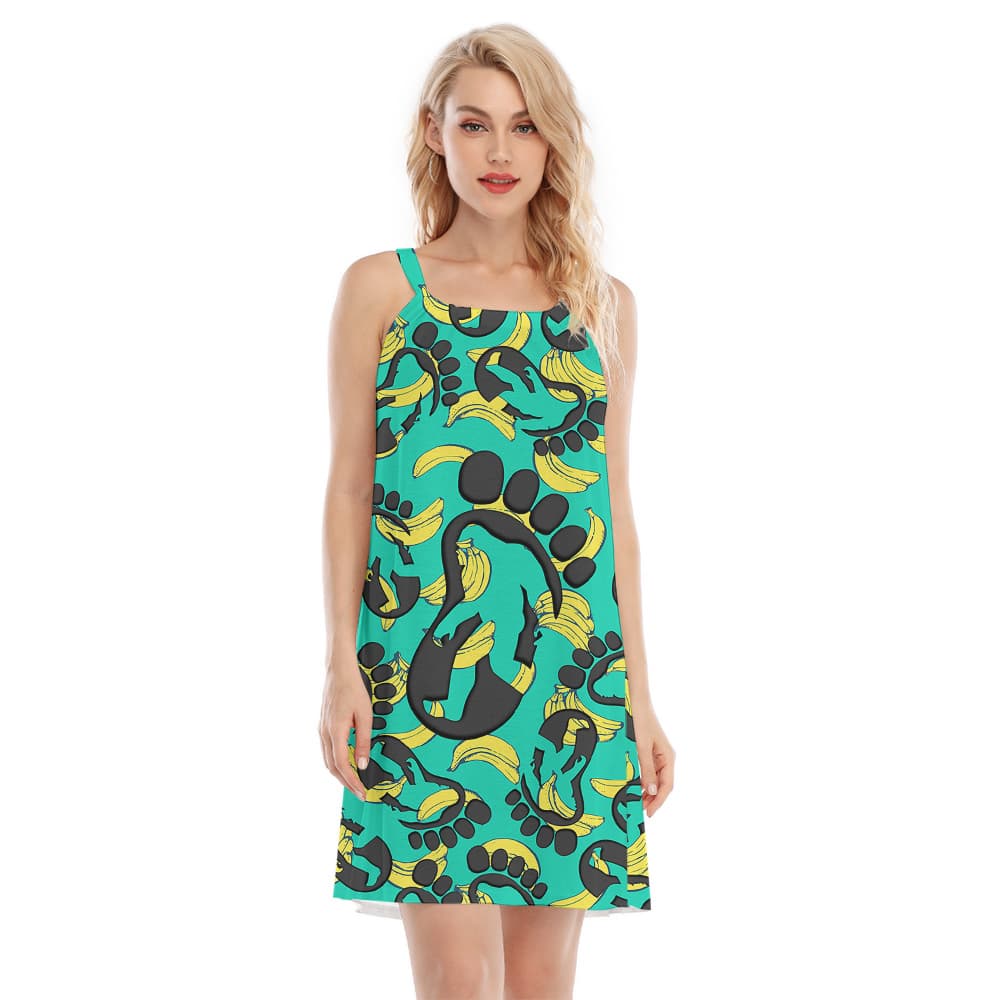 Cute Bigfoot Banana Aloha Cami Dress For Summer