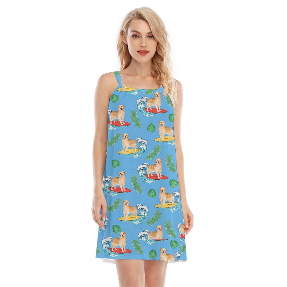 Women's Hawaiian Cami Dress For Dog Lover
