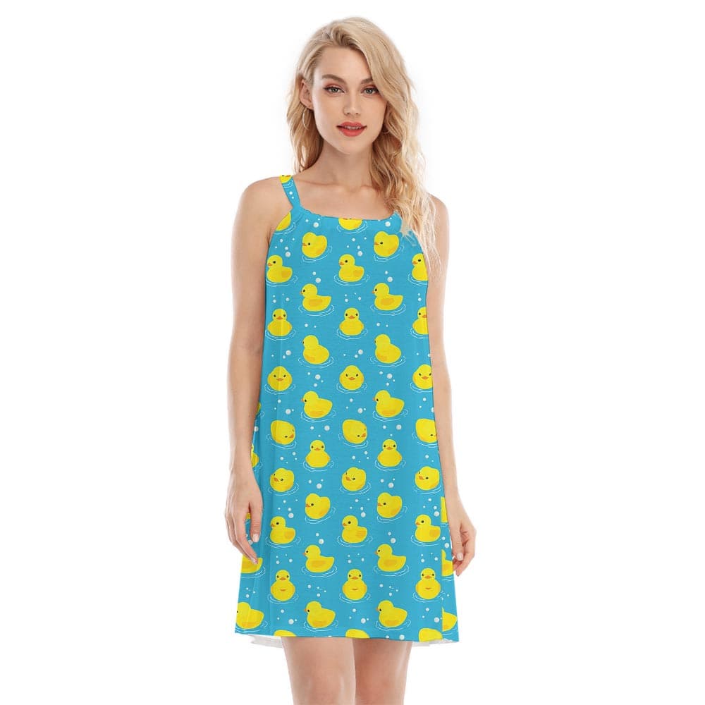 Cute Duck Hawaiian Women Cami Dress