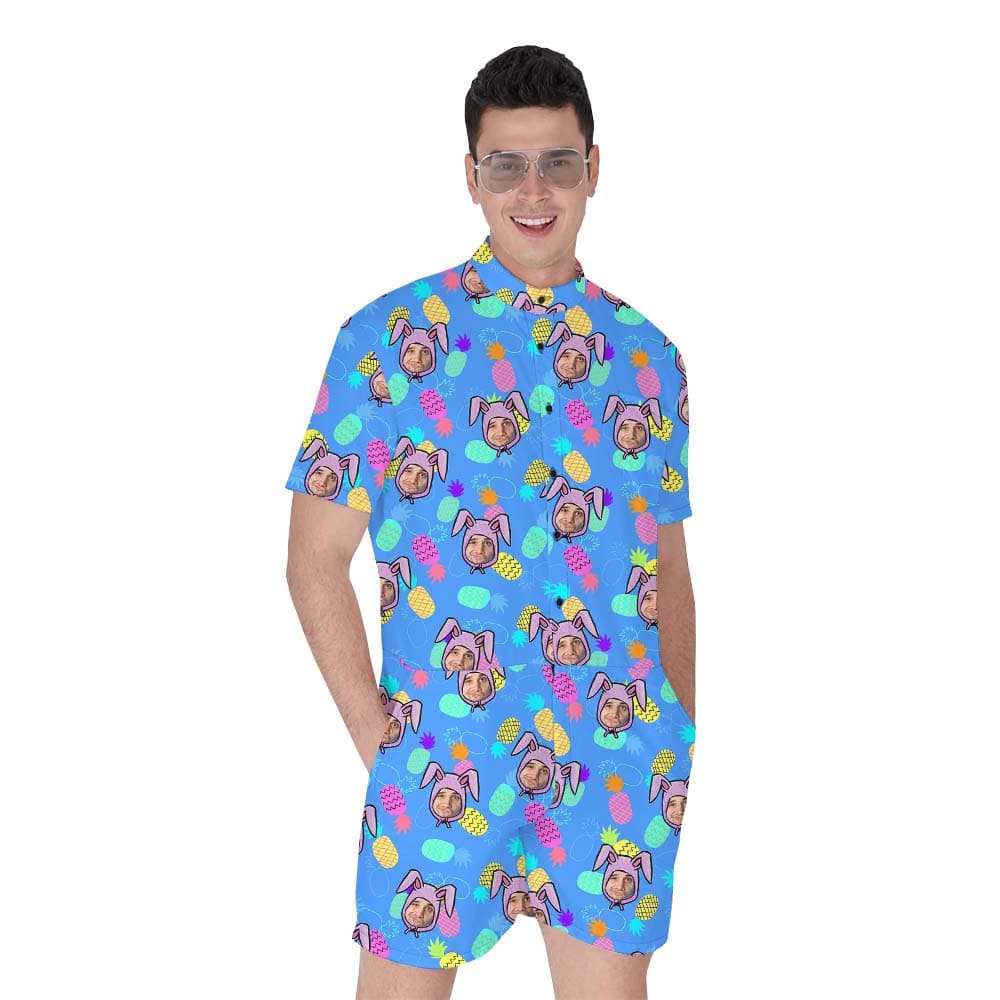 Easter Custom Face Men's Romper With Bunnies1