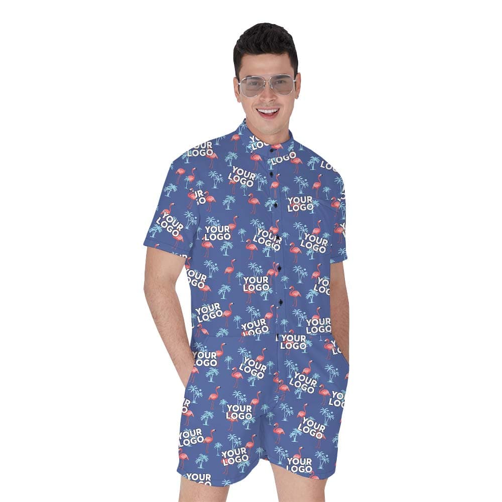 Flamingo Hawaiian Romper with Face Design1
