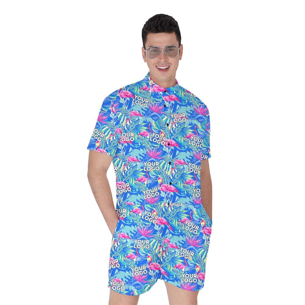 Flamingo Print with Face Tropical Men's Swim Trunks5