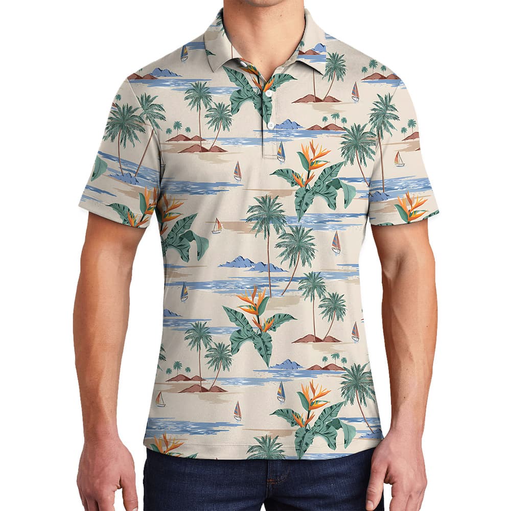 Fun Island Birthday Hawaiian Polo Shirt for Men1