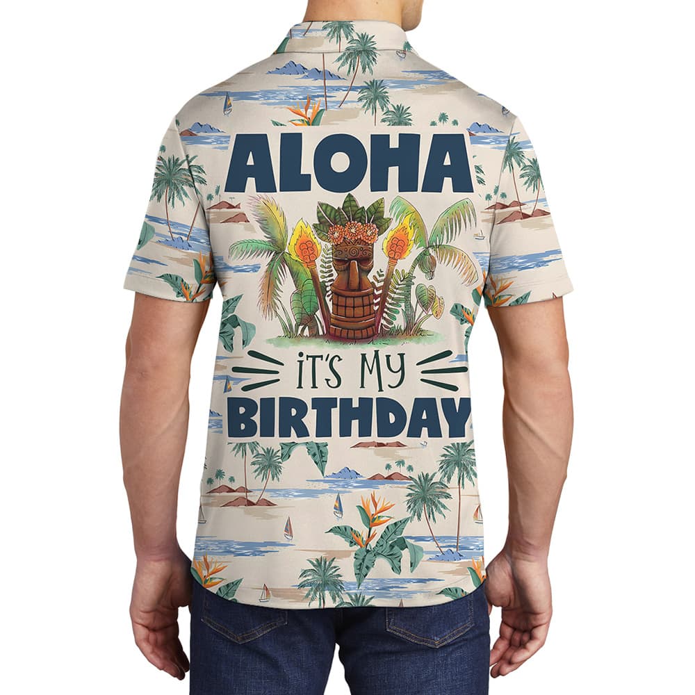Fun Island Birthday Hawaiian Polo Shirt for Men2