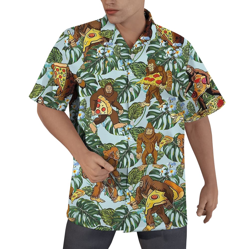 Funny Bigfoot Pizza Tropical Hawaiian Shirt (5)