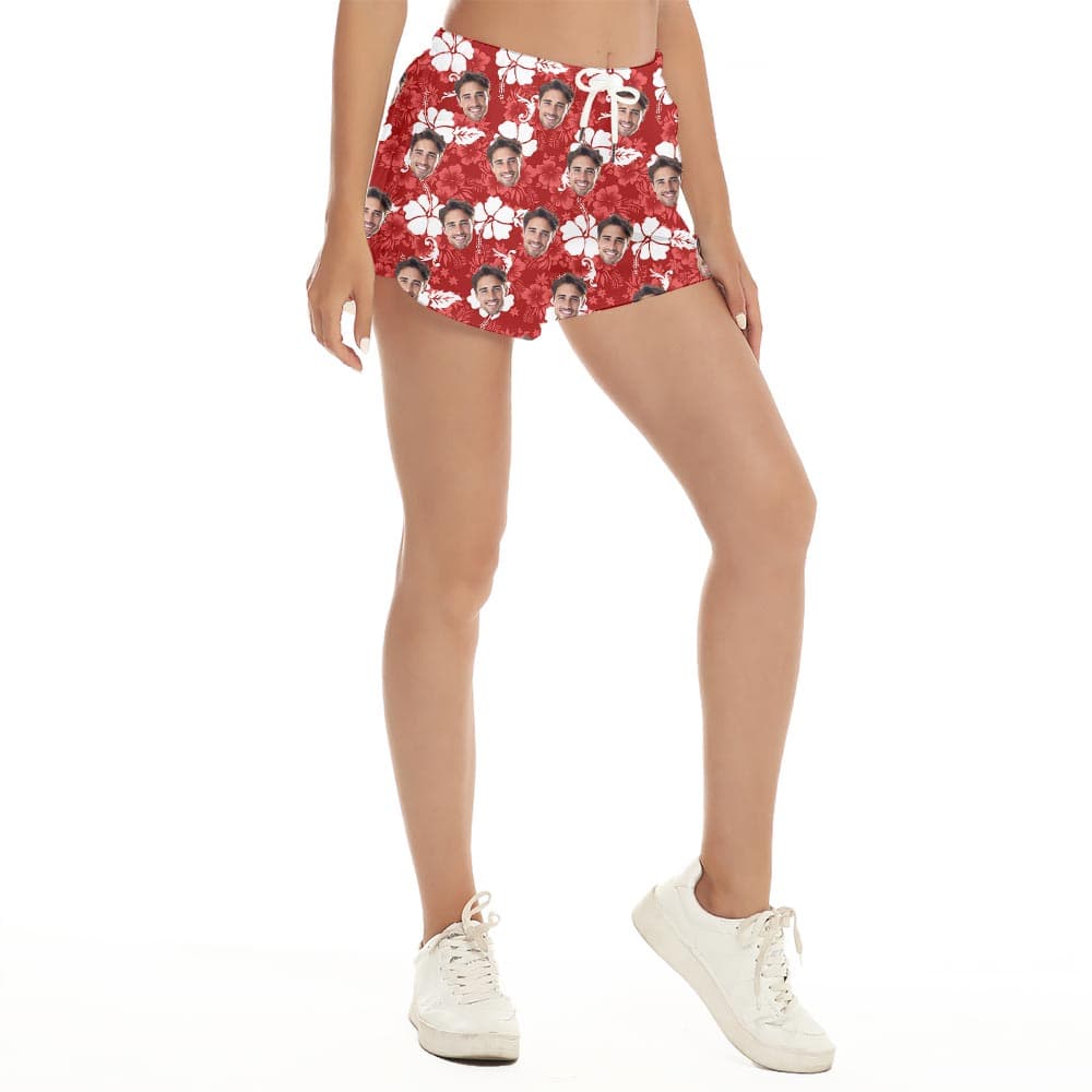 Funny Custom Faces On Beach Shorts For Women