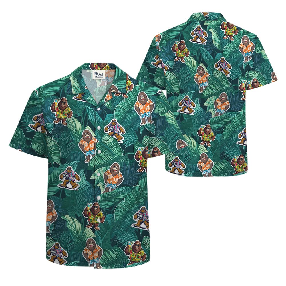Funny Sasquatch Vacation Tropical Hawaiian Shirt