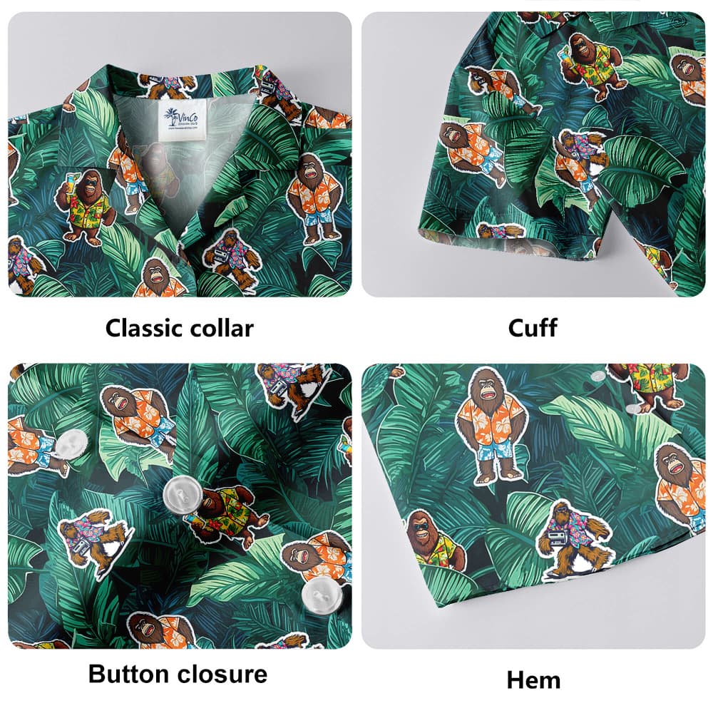 Funny Sasquatch Vacation Tropical Hawaiian Shirt