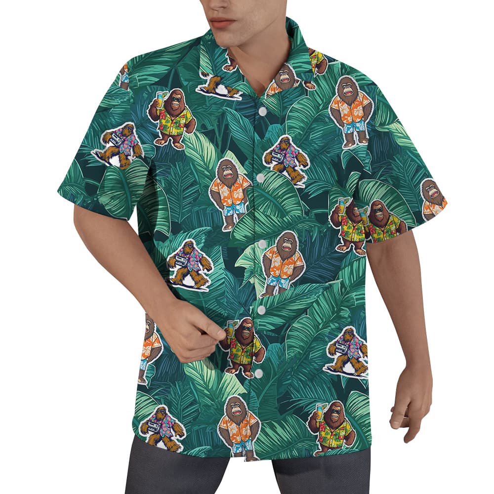 Funny Sasquatch Vacation Tropical Hawaiian Shirt (5)